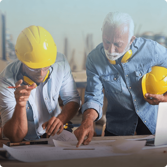 Project manager reviewing permit progress on screen